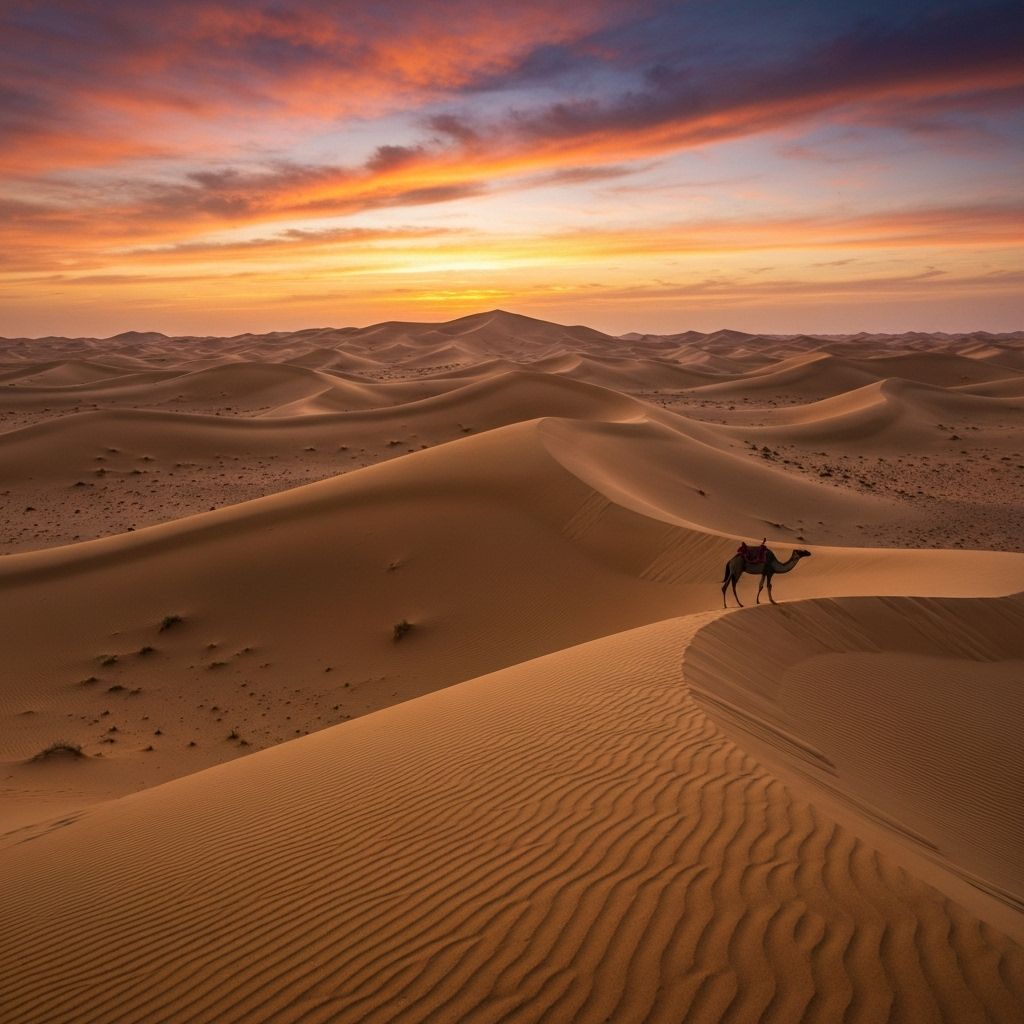Vast desert landscape beyond Glamis dunes with mountains in the distance